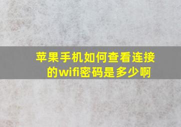 苹果手机如何查看连接的wifi密码是多少啊