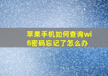 苹果手机如何查询wifi密码忘记了怎么办