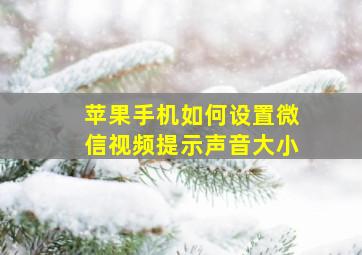 苹果手机如何设置微信视频提示声音大小