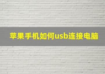 苹果手机如何usb连接电脑