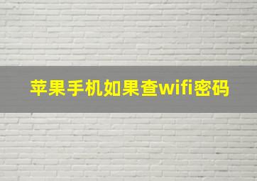 苹果手机如果查wifi密码