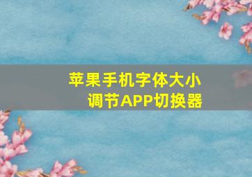 苹果手机字体大小调节APP切换器