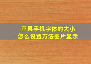 苹果手机字体的大小怎么设置方法图片显示