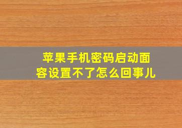 苹果手机密码启动面容设置不了怎么回事儿