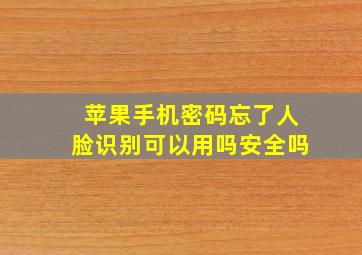 苹果手机密码忘了人脸识别可以用吗安全吗