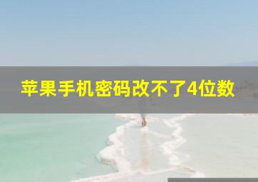 苹果手机密码改不了4位数