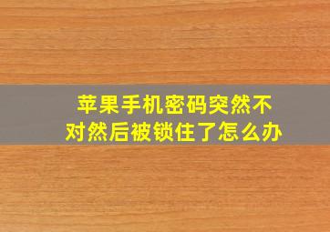 苹果手机密码突然不对然后被锁住了怎么办