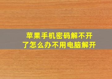 苹果手机密码解不开了怎么办不用电脑解开