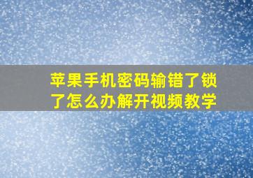 苹果手机密码输错了锁了怎么办解开视频教学