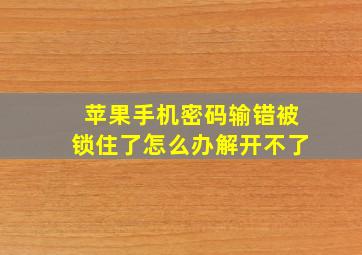 苹果手机密码输错被锁住了怎么办解开不了