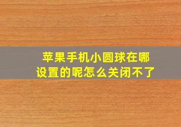 苹果手机小圆球在哪设置的呢怎么关闭不了