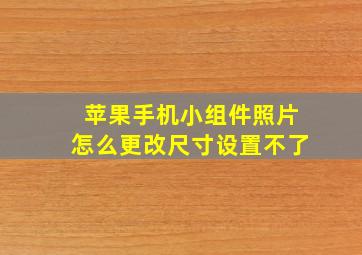 苹果手机小组件照片怎么更改尺寸设置不了