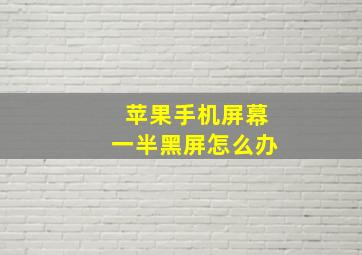 苹果手机屏幕一半黑屏怎么办