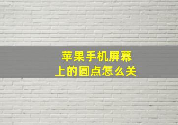 苹果手机屏幕上的圆点怎么关