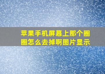 苹果手机屏幕上那个圈圈怎么去掉啊图片显示