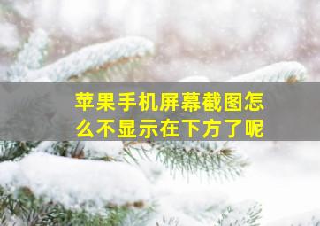 苹果手机屏幕截图怎么不显示在下方了呢