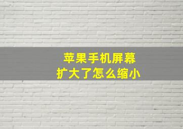 苹果手机屏幕扩大了怎么缩小