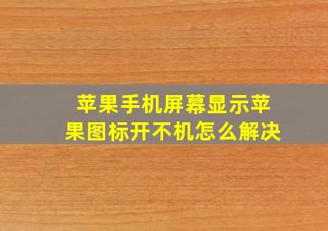 苹果手机屏幕显示苹果图标开不机怎么解决