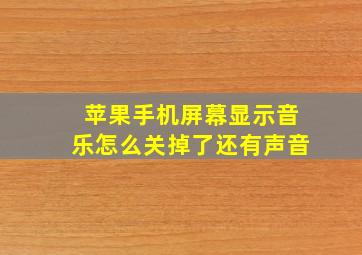 苹果手机屏幕显示音乐怎么关掉了还有声音