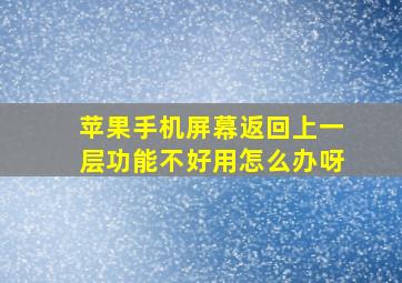 苹果手机屏幕返回上一层功能不好用怎么办呀