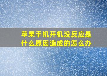 苹果手机开机没反应是什么原因造成的怎么办