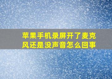 苹果手机录屏开了麦克风还是没声音怎么回事