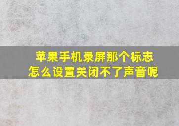 苹果手机录屏那个标志怎么设置关闭不了声音呢