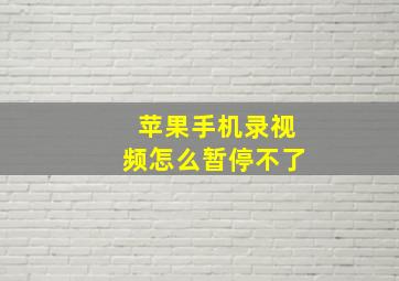 苹果手机录视频怎么暂停不了