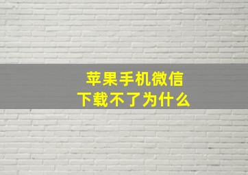 苹果手机微信下载不了为什么