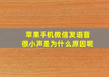 苹果手机微信发语音很小声是为什么原因呢