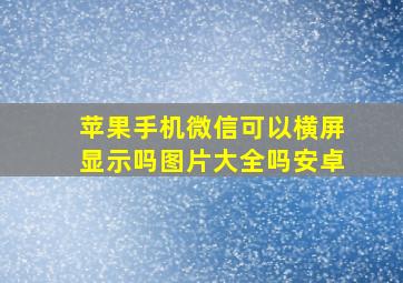 苹果手机微信可以横屏显示吗图片大全吗安卓