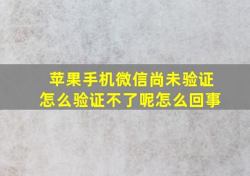 苹果手机微信尚未验证怎么验证不了呢怎么回事