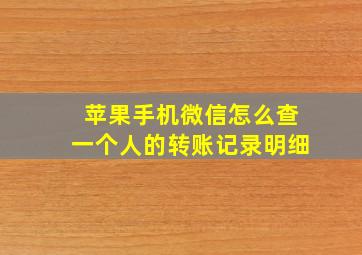 苹果手机微信怎么查一个人的转账记录明细