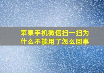 苹果手机微信扫一扫为什么不能用了怎么回事