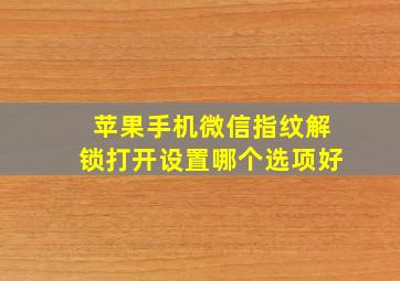 苹果手机微信指纹解锁打开设置哪个选项好