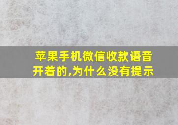 苹果手机微信收款语音开着的,为什么没有提示