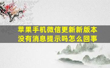 苹果手机微信更新新版本没有消息提示吗怎么回事