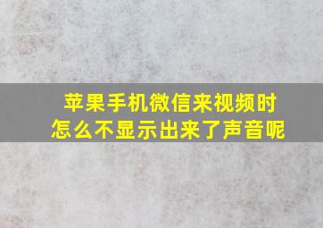 苹果手机微信来视频时怎么不显示出来了声音呢