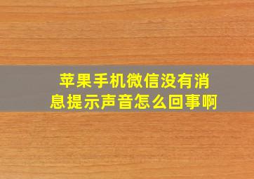 苹果手机微信没有消息提示声音怎么回事啊