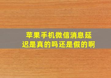 苹果手机微信消息延迟是真的吗还是假的啊