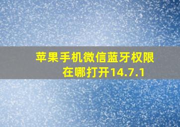 苹果手机微信蓝牙权限在哪打开14.7.1