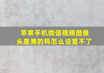 苹果手机微信视频摄像头是黑的吗怎么设置不了