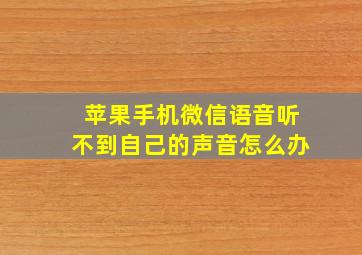 苹果手机微信语音听不到自己的声音怎么办