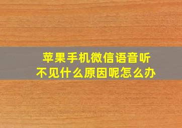 苹果手机微信语音听不见什么原因呢怎么办