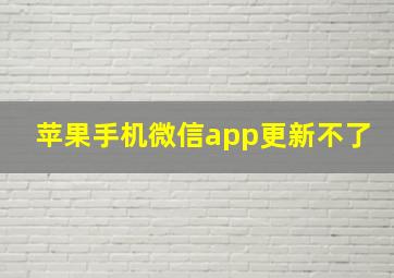 苹果手机微信app更新不了