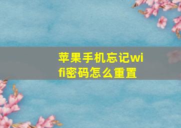 苹果手机忘记wifi密码怎么重置