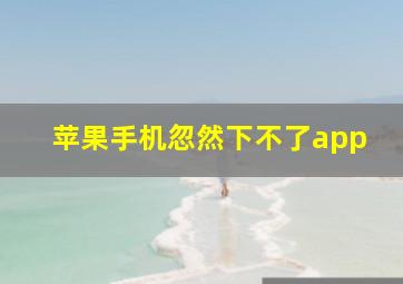 苹果手机忽然下不了app