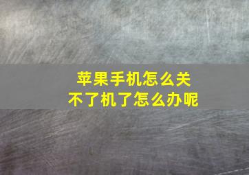 苹果手机怎么关不了机了怎么办呢