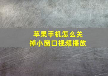 苹果手机怎么关掉小窗口视频播放