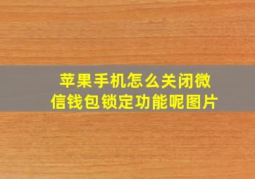 苹果手机怎么关闭微信钱包锁定功能呢图片